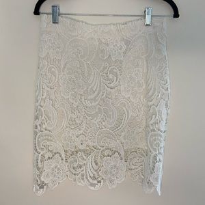 White lace skirt